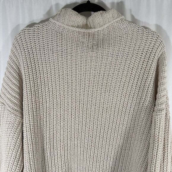 Aerie Sweater Women's Large White Knit Long Sleeve Turtle Neck Pullover - Picture 12 of 13